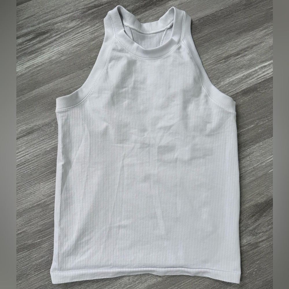 Athleta White Ribbed Tank Top
